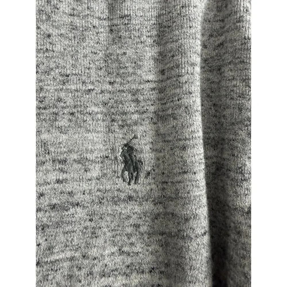 Polo Ralph Lauren Sweater Mens L Grey 100% Cotton Crewneck Knit Pullover